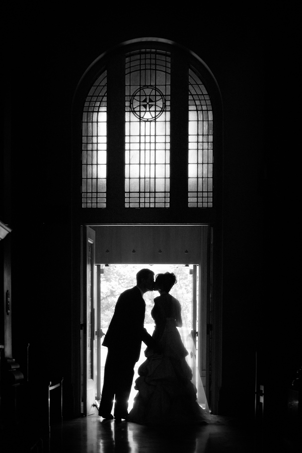wedding photo by J Garner Photography, beautiful bride and groom, silhouette